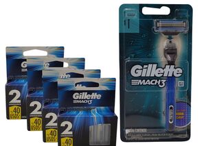 CARGA GILLETE MACH3 + APARELHO GILLETE MACH3 ACQUA GRIP