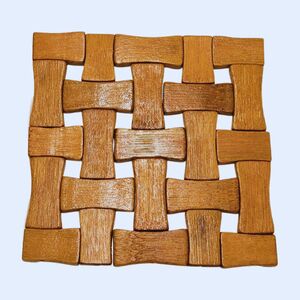 DESCANSO DE PANELA DE BAMBU QUADRADO  13CM X 13 CM 20447