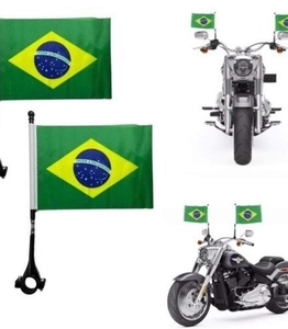 KIT 10 BANDEIRA BRASILEIRA PARA MOTO 14X21CM