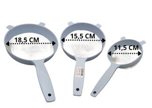 PENEIRA DE PLASTICO KIT 3 UN. 11 , 15 E 18 CM  SBR
