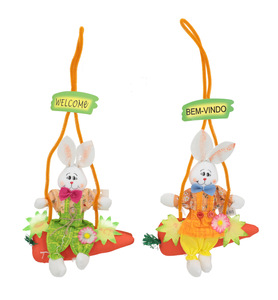 DECORACAO DE PASCOA COELHO BEM VINDO 40 CM UNIDADE 20583