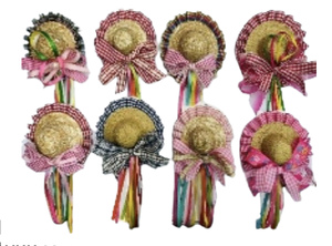 TIARA DE CABELO MINI CHAPEU  C/ FITAS 19788
