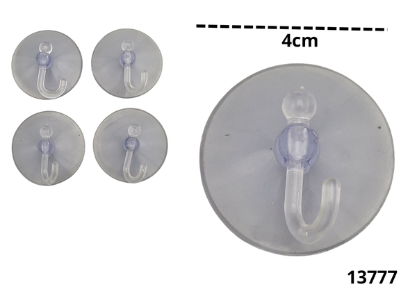 GANCHO VENTOSA 4CM 4PCS AX13777