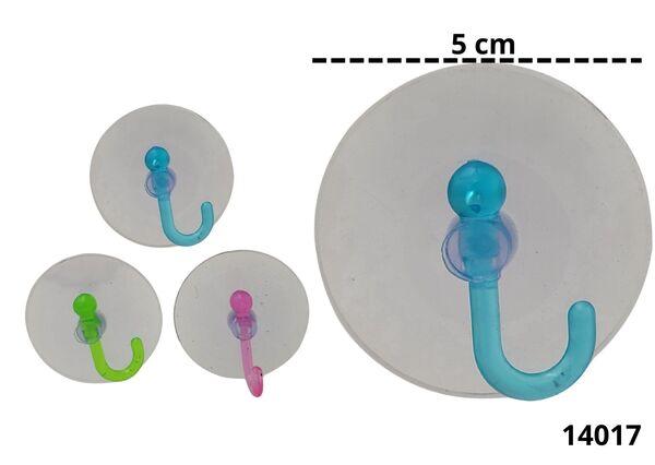 GANCHO VENTOSA 5 CM 3 PECAS 14017