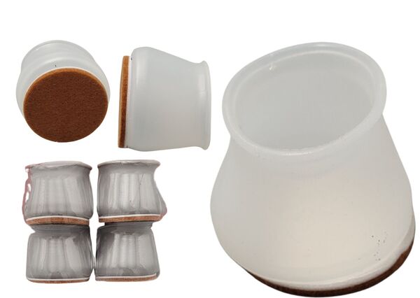 PROTETOR DE PÉ DE CADEIRA PLASTICO TPE 4 CM X 3,5 CM X 3 CM