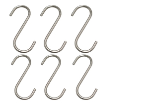 GANCHO S KIT 6 PCS ACO INOX 6 CM X 2,4 CM X 0,3 CM