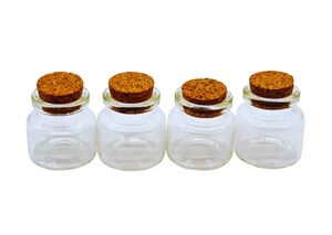 GARRAFINHA DE VIDRO 3X3 CM 4 UNIDADES REF15261