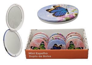 DISPLAY COM 12 MINI ESPELHOS DE BOLSA 7 CM