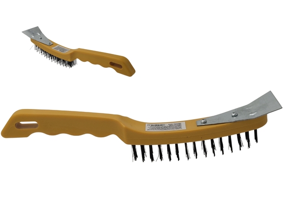 ESCOVA DE AÇO E RASPADORA DE AÇO E PLASTICO 27X4,5X3,5CM