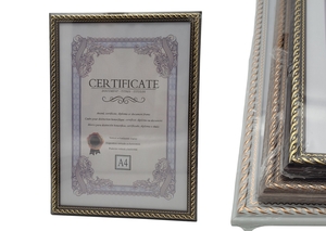 PORTA CERTIFICADO MOLDURA PLÁSTICA  FRENTE EM VIDRO 20822