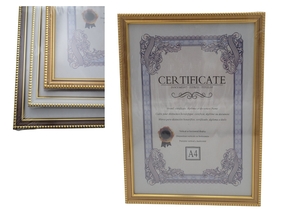 PORTA CERTIFICADO A4 MOLDURA EM PLÁSTICO FRENTE VIDRO 20821