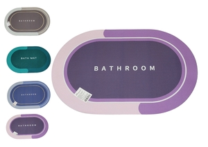 TAPETE SUPER ABSORVENTE OVAL 58 X 38 CM CORES SORTIDAS 20796