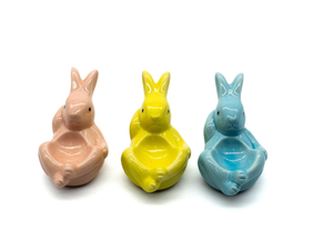 DECORAÇÃO PASCOA COELHO DE CERAMICA 13X7X 8CM 19743