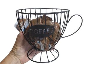 PORTA CAPSULA DE CAFÉ DECORATIVA EM FERRO 19,5X15X14,2 CM