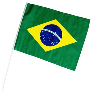 BANDEIRA BRASIL COPA POLIESTER COM HASTE 60X90CM 13955/20876