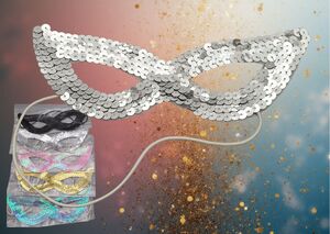 MASCARA DE PLASTICO COM GLITER 22X6.5CM 16602