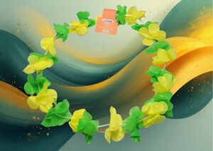 COLAR HAVAIANO VERDE AMARELO 20887