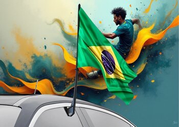 BANDEIRA BRASIL PARA CARRO 30 CM X 45 CM  20875