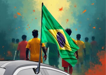 BANDEIRA BRASIL PARA CARRO 30 CM X 45 CM  20875
