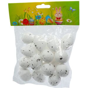 DECORACAO OVO BRANCO 18 PCS PARA PASCOA 3 CM X 4 CM 19750