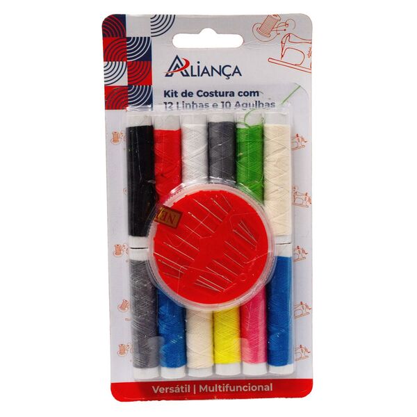 KIT DE COSTURA DE PLASTICO 12 LINHAS E 10 AGULHAS  20652
