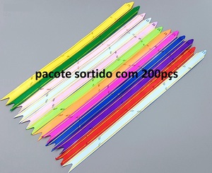 LACO FACIL COR SORTIDO 21X1,1CM KIT 200 UNIDADES SIZE 12