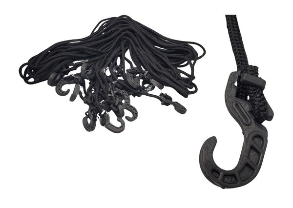 ELASTICO BAG. CONV. 2M - GANCHO PLAST.  COM 10 UNIDADES