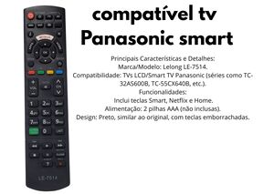 CONTROLE REMOTO LE-7514 COMPATIVEL PANASONIC SMART