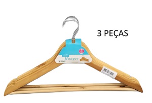 CABIDE DE MADEIRA 44CM 3PÇS 19454