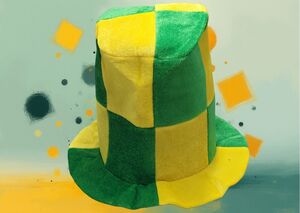 CHAPEU CARTOLA QUADRICULADO BRASIL 20898