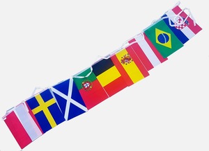 BANDEIROLA 10 PAISES 14X21CM X 3 METROS COM 10 BANDEIRAS 961