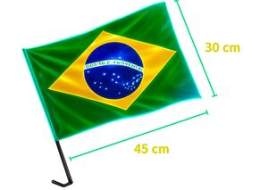 BANDEIRA BRASIL PARA CARRO 30 CM X 45 CM  20875