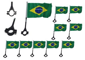KIT 10 BANDEIRA BRASILEIRA PARA MOTO 14X21CM