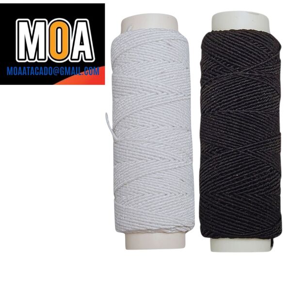 LASTEX 10 METROS 2 UNIDADES PRETO E BRANCO