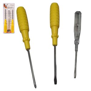 KIT CHAVES DE FENDA PHILIPS E TESTE ELETRICISTA 3 PE?AS