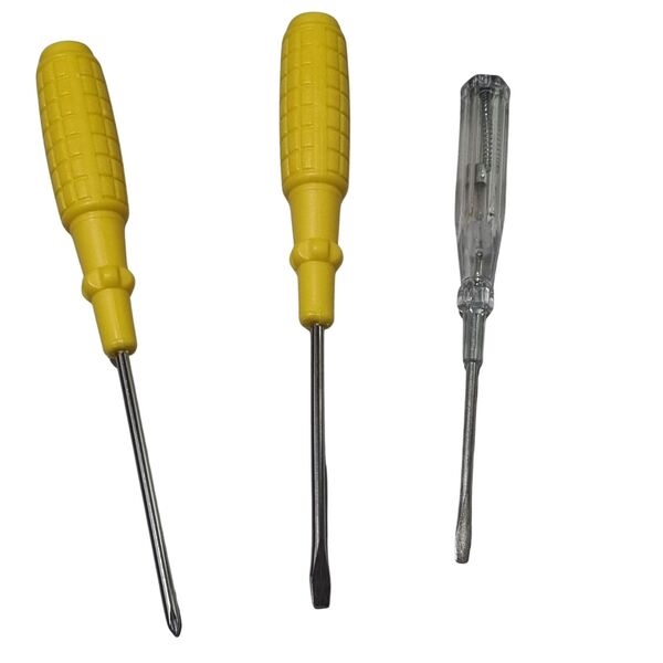 KIT CHAVES DE FENDA PHILIPS E TESTE ELETRICISTA 3 PE?AS
