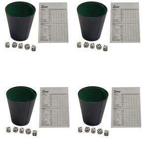 KIT 4 JOGO DE DADOS 7 PCS 9 CM X 8 CM  GENERAL/BOZ?/CARTAS