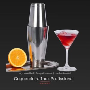 COQUETELEIRA 2 COPOS 750 ML E 500 ML ACO INOX