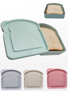 PORTA SANDUICHE PLASTICO PP E PALHA DE TRIGO 13X12,5X3,8 CM