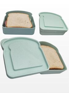 PORTA SANDUICHE PLASTICO PP E PALHA DE TRIGO 13X12,5X3,8 CM