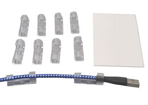 FIXA FIO KIT 10 ORGANIZADORES FIOS PLASTICO 3X1 CM