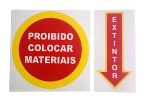 PLACA EXTINTOR SETA/ PROIBIDO COLOCAR MATERIAIS