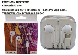 FONE DE OUVIDO COM MICROFONE E FIO TIPO C FON-9923