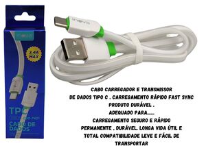 CABO PARA ANDROID TIPO C 1M INOVA GR CBO-7421
