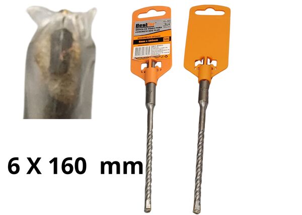 BROCA DE VIDEA P/CONCRETO SDS PLUS 6MMX160MM