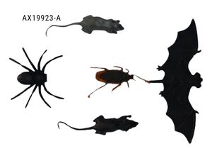 BICHOS DE BORRACHA(2 RATOS, 1 MORCEGO E 1 ARANHA) 19923