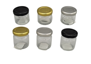 POTE DE VIDRO 25ML  C/ TAMPA DE ROSCA DOURADA  20142