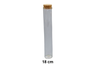 POTE DE VIDRO C/ TAMPA DE CORTICA  100ML  3CMX18CM 20134
