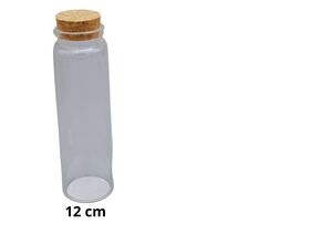 POTE DE VIDRO C/ TAMPA DE CORTICA  80ML 3,7CMX12CM 20130