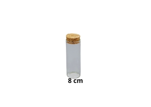 POTE DE VIDRO C/ TAMPA DE CORTICA 40ML 3CMX8CM 20131